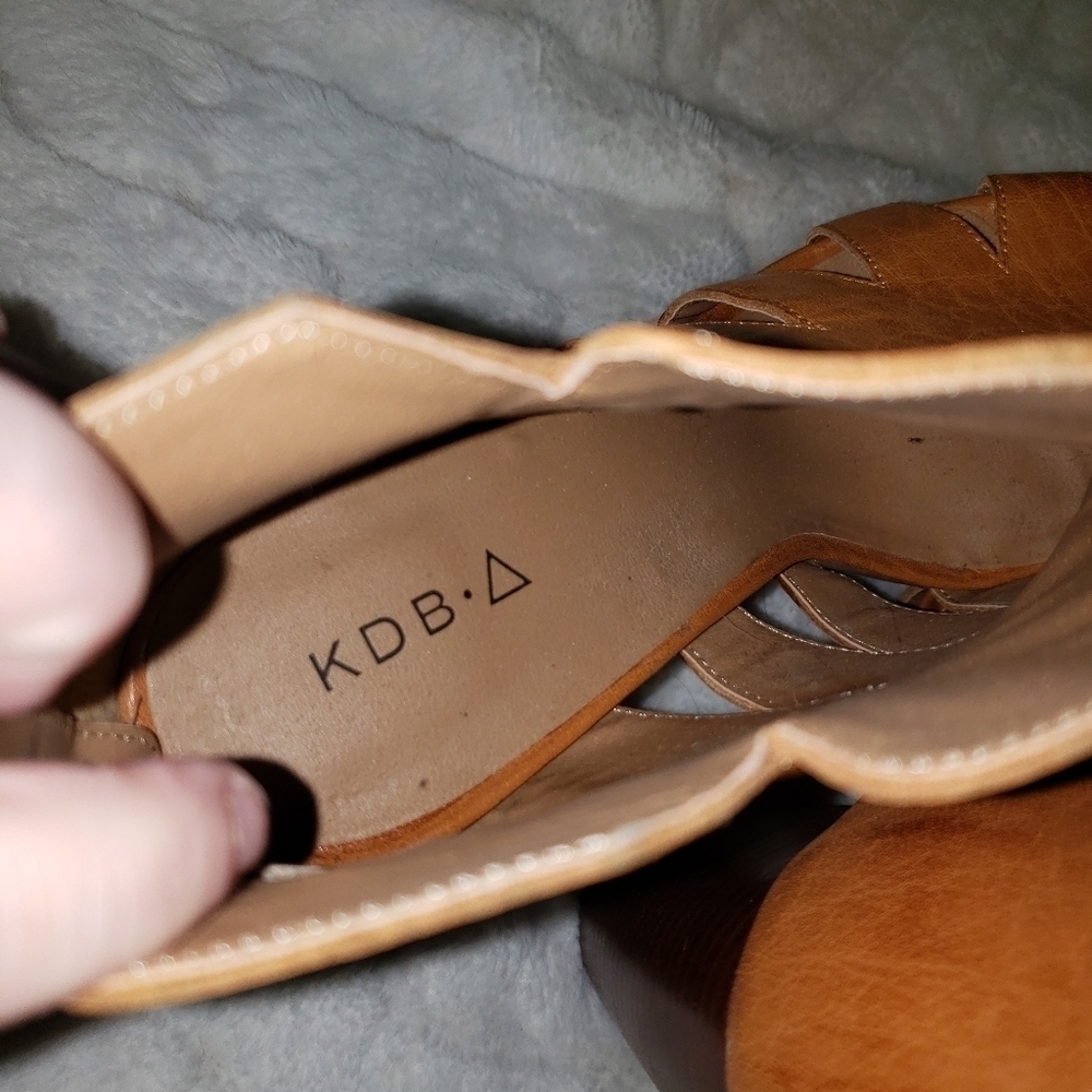 🧡KELSI Dagger Brooklyn Ball Dance Cut Out Booties Leather Cognac - Picture 4 of 7